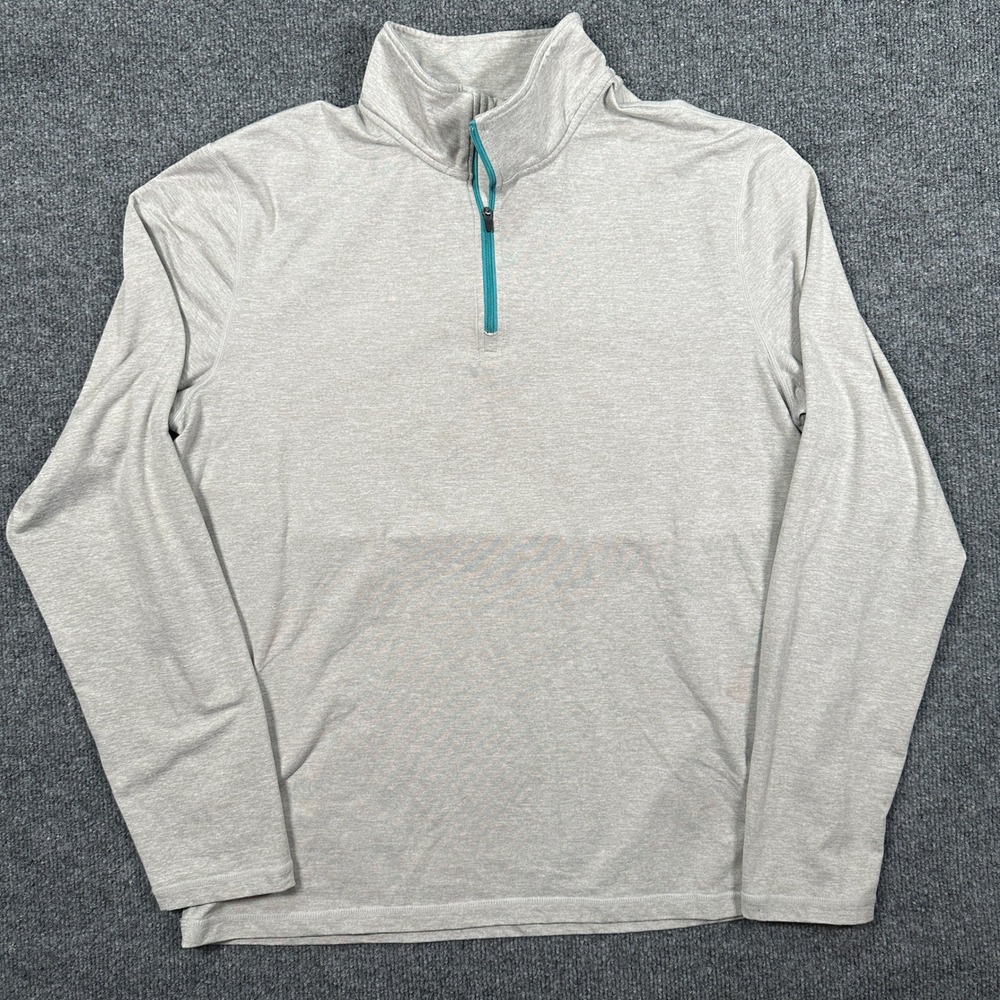 Marine Layer Weekend Sport Gray 1/4 Zip Pullover Performance Shirt Men's Size L